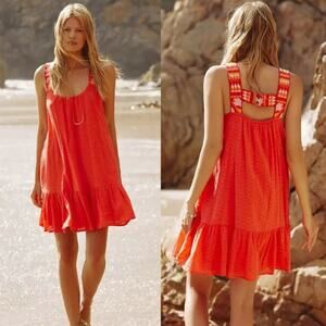 Anthropologie Red Midi Dress